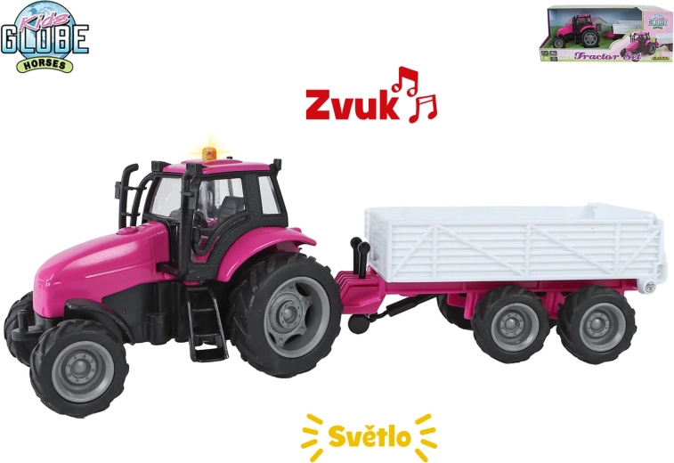 Kids Globe Horses traktor s prikolicom sa svjetlima i zvukovima