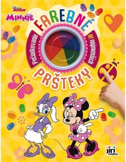 colorful finger paints with Minnie Mouse book