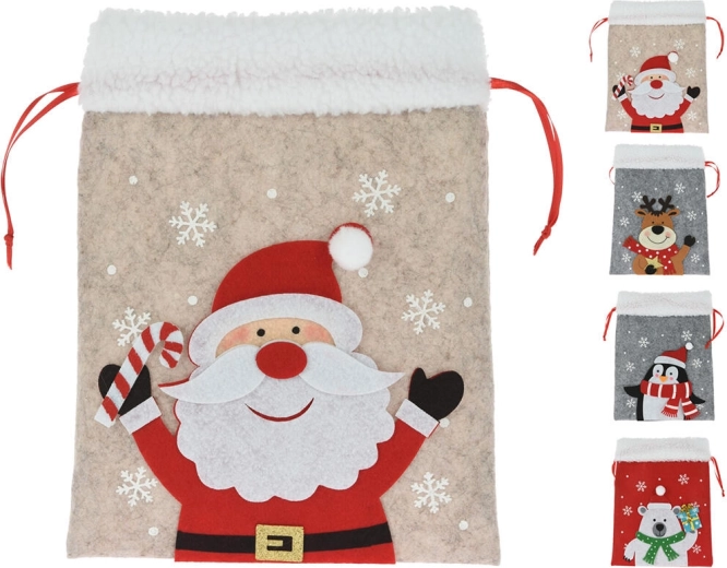 Božićna filcana vrećica s tiskom 26 cm