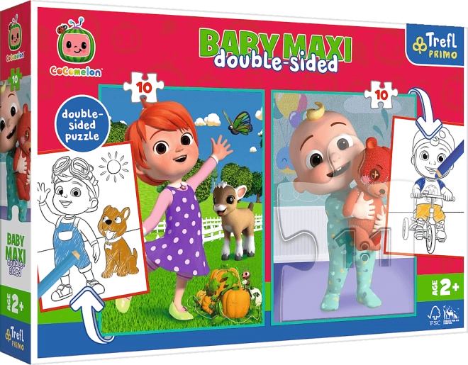 Dvostrana slagalica COCOMELON – prijatelji, TREFL Baby Maxi 2×10 dijelova
