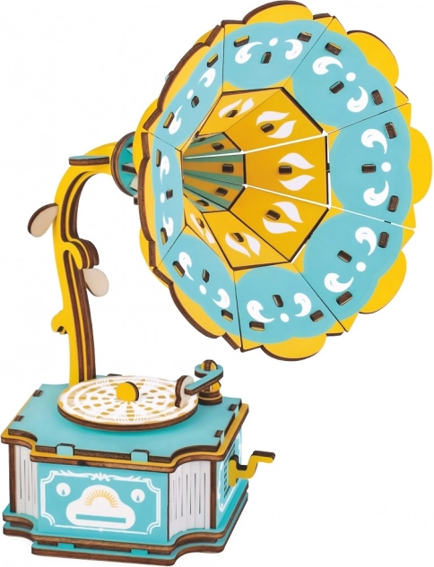 Woodcraft drvena 3D slagalica gramofon