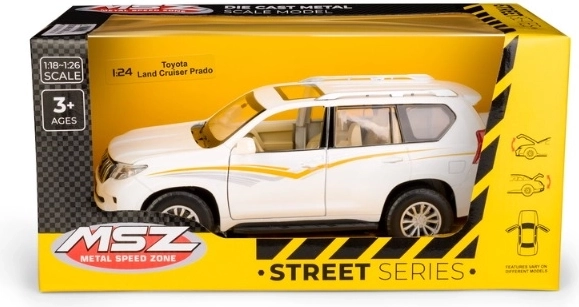MSZ Toyota Land Cruiser Prado white model car in 1:24 scale
