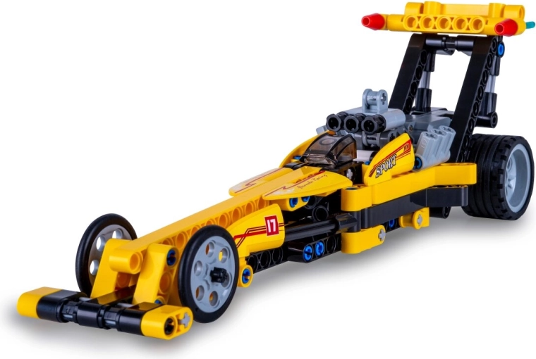 Konstruktor CaDA Drag Racing žuti dragster 1:29
