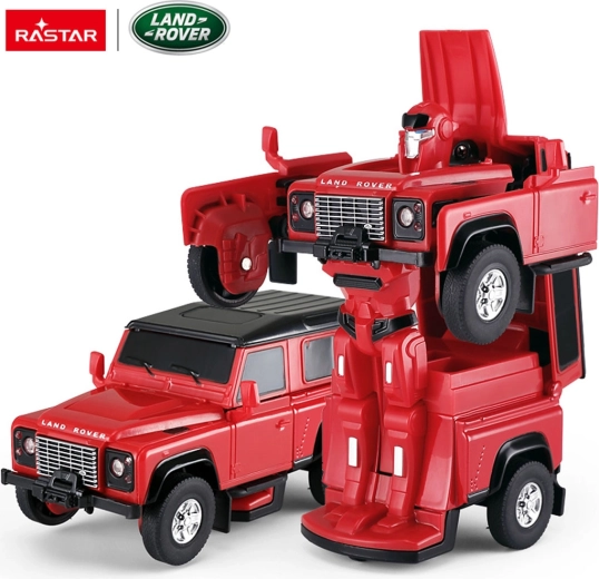 Metalni auto i robot 2u1 Land Rover Defender RASTAR 1:32 crveni