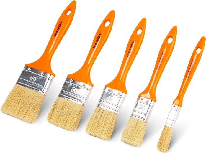 Set of Flat Paint Brushes 20–60 mm, 5 pcs