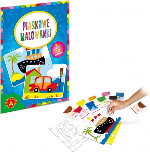 Pješčane slike - Brod, auto