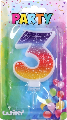 Strana svjećica Zvijezde oblikovane u broj 3