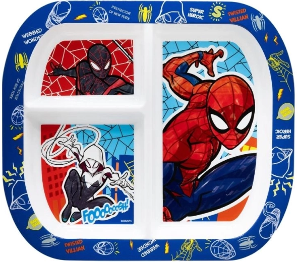 Divided plastic Spider-Man plate