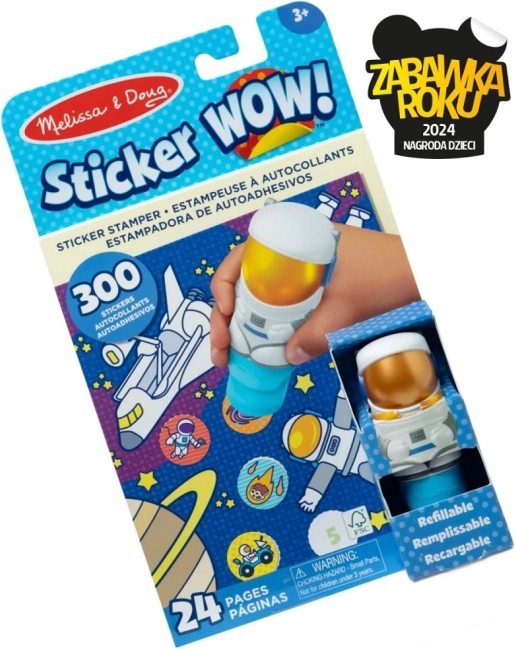 Sticker Wow kreativni set s pečatom i naljepnicama – astronaut