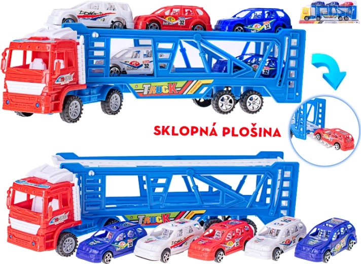 Transporter automobila s inercijskim pogonom 38 cm s 5 autićima