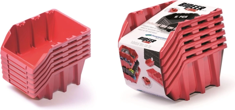 Set spremnika Bineer Long, 6 kom, crvena