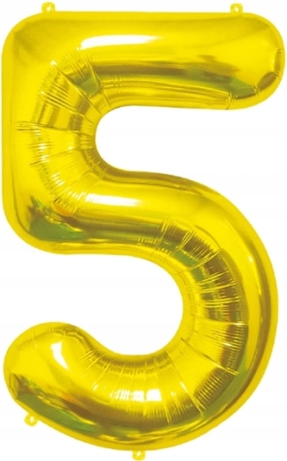 Zlatni folijski balon broj 5, 85 cm