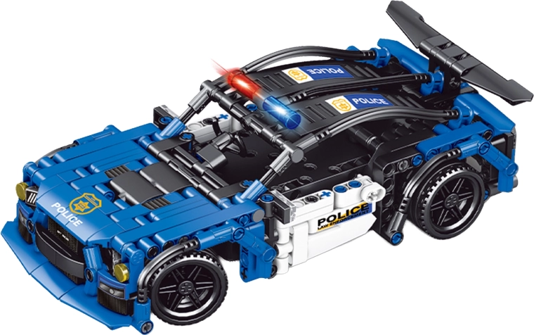 Police RC Car Building Set with Remote Control, 24.5 cm