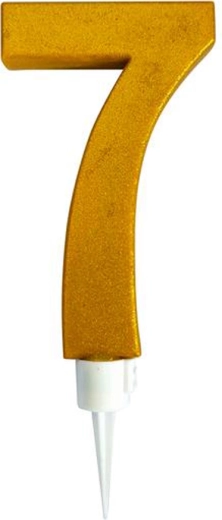 Tortna svjećica broj 7 zlatna 16 cm