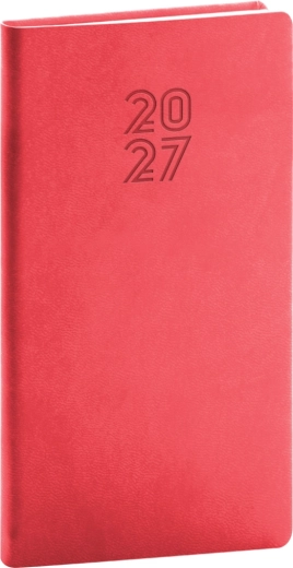 Notique džepni planer Aprint 2027 crveni 9 × 15,5 cm