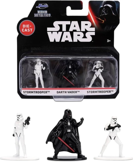 Set od 3 figurice STAR WARS: Darth Vader i 2× Stormtrooper – Jada Toys Nano Metalfigs