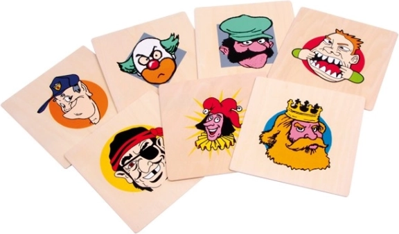 Drveni rođendanski tanjuri Vesela lica SMALL FOOT, set 7 kom