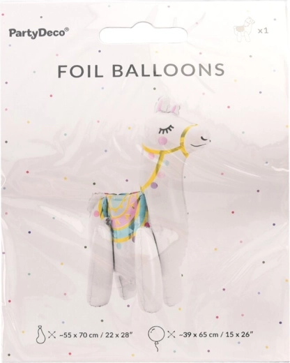 Folijski balon bijela lama 39 × 61 cm