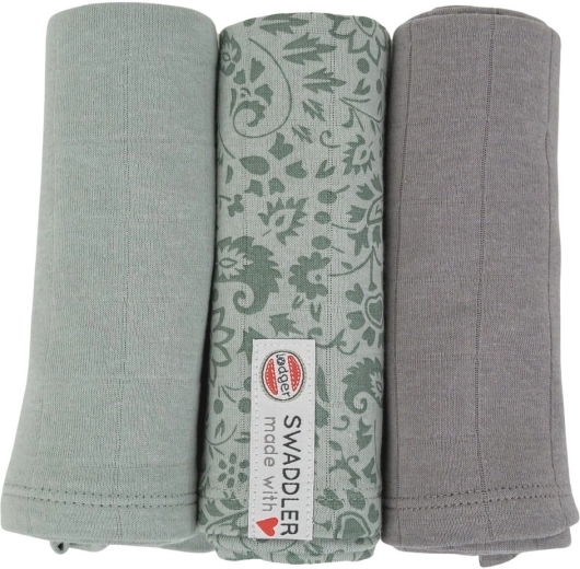 Lodger swaddler flower tribe 70 × 70 cm silt green (set od 3 kom)