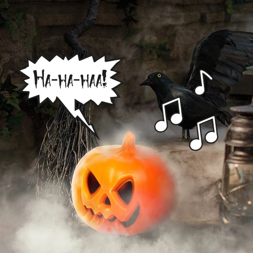 Halloween pumpkin lantern with sound effect and LED