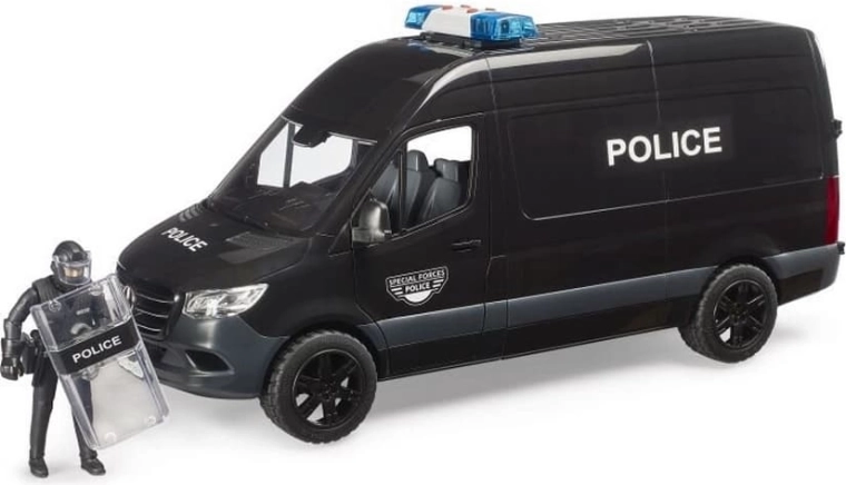 Bruder policijski kombi Mercedes‑Benz Sprinter s interventnim policajcem