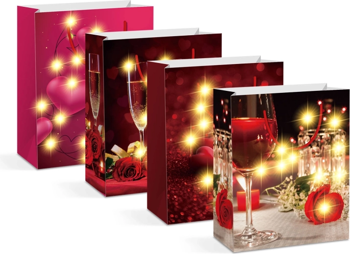 LED gift bag with 10 warm white LEDs - 1 piece