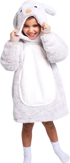 Warm Hoodie Blanket with Hood Rabbit for Kids