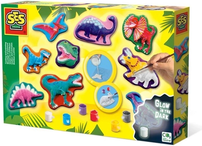 SES Creative lijevanje od gipsa i bojanje – dinosauri koji svijetle u mraku
