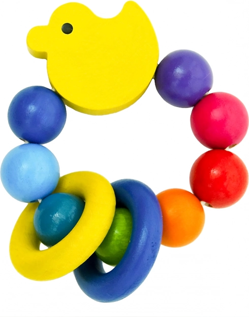 Detoa pačić s prstenovima – drvena zvečkica za bebe