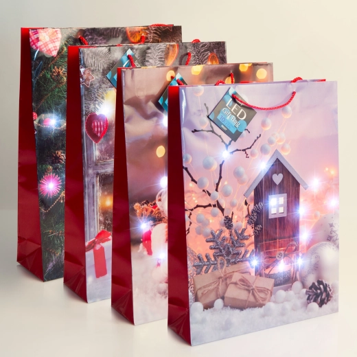 LED gift bag with cool white lighting - 1 piece