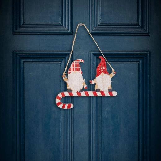 Christmas wooden decoration, red gnome, 15 cm