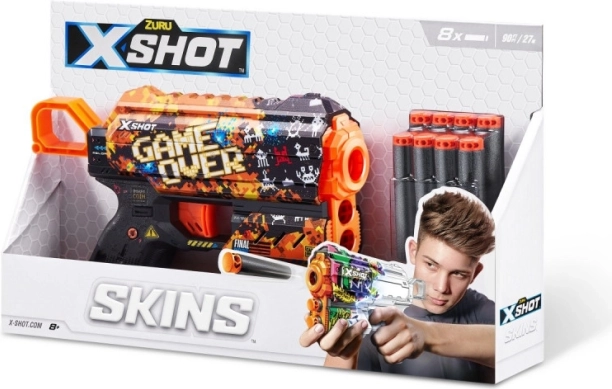X-Shot Skins Flux – pjenasti pištolj Game Over (8 strelica)