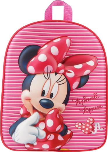 Dječji 3D ruksak Minnie Mouse ružičasti prugasti 31 cm