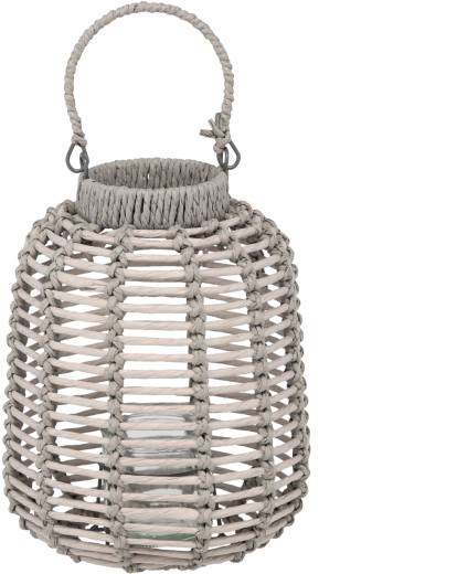 Pletena lampion-lampa 22 × 27 cm siva