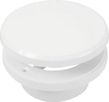 Tanjurasti ventilacijski ventil s regulacijom, promjer 100 mm, bijela plastika