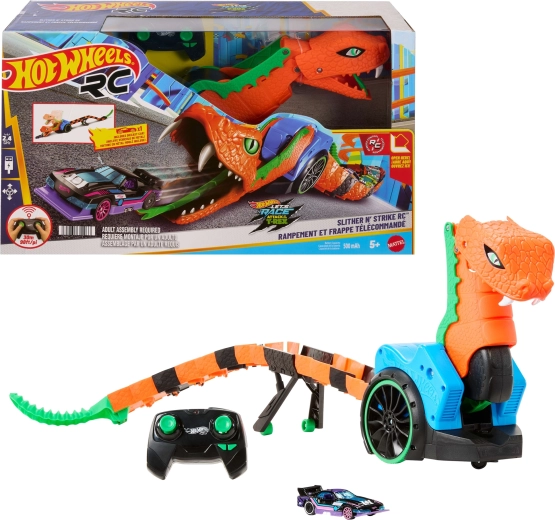 Hot Wheels RC mehanička zmija Slither n' Strike s lansirnikom autića i autićem 1:64