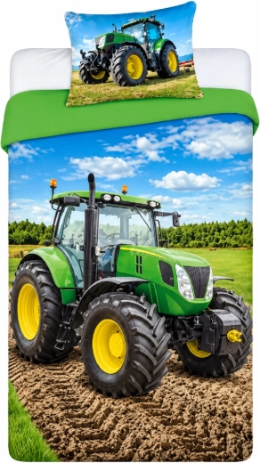 Pamučna posteljina Zeleni traktor 140 × 200 cm