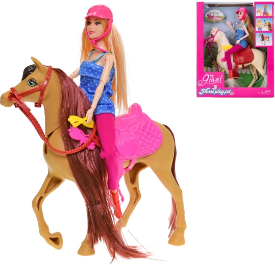 Lutka s konjem 29 cm i 33 cm – set za male ljubitelje jahanja