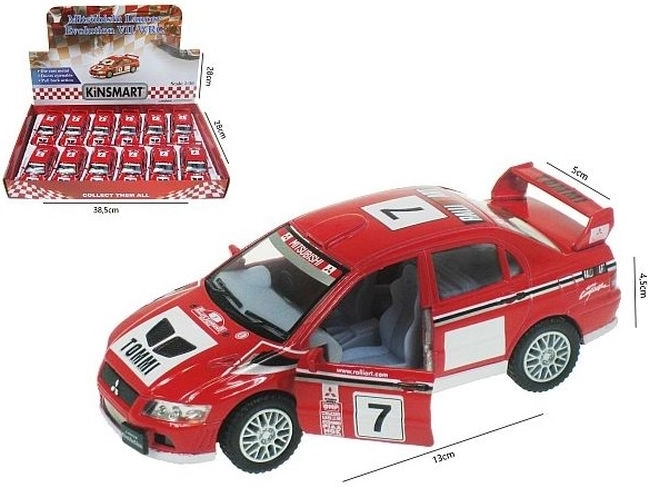 Mitsubishi Lancer Evolution VII WRC metalni model autića 1:36 s pull-back pogonom
