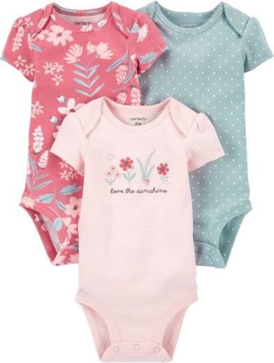 Carter's dječji ženski bodi kratkih rukava Pinkblue, 3 kom