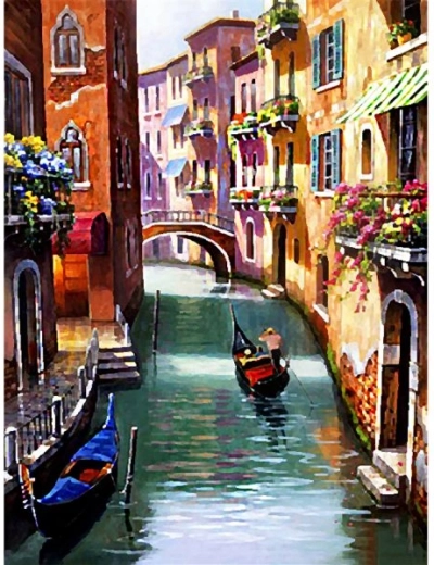 Paint by Numbers Canvas on Frame 40 × 50 cm – Canal in Venice