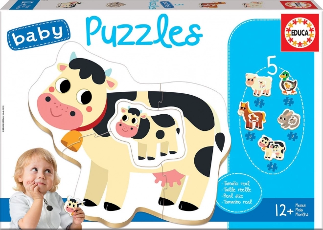 Baby puzzle životinje na farmi 5u1 (2–4 dijela) EDUCA