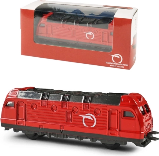 Metal mini ZSSK locomotive, red, 9 cm