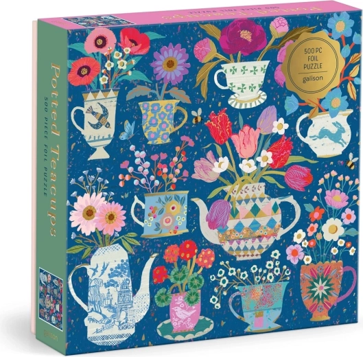 Galison folijsko puzzle Victoria Ball – šalice s cvijećem, 500 dijelova