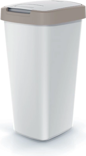 Kanta za otpad Compacta Q Flap 25 l pepeljasto siva sa svijetlosmeđim poklopcem