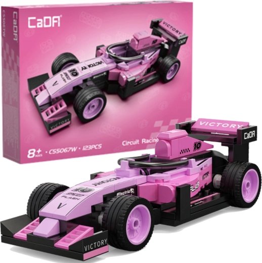 CaDA building set racing car Circuit racing car pink (123 pieces)