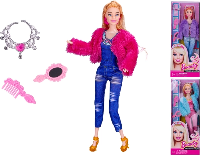 Lutka s krznenim 29 cm s dodacima