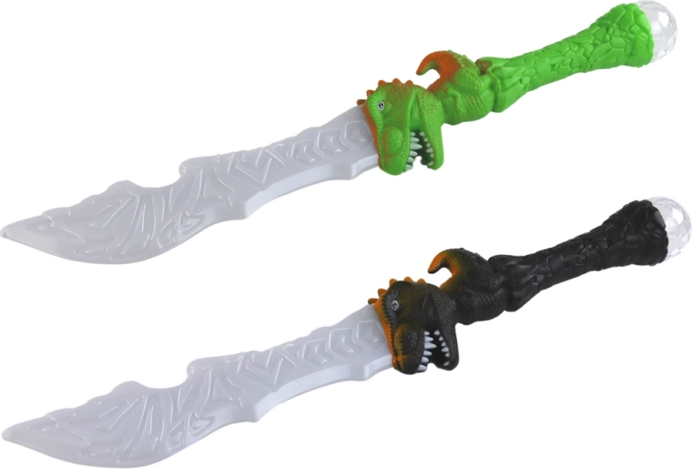 Svjetlosni mač s dinosaurovom drškom – zeleni ili crni