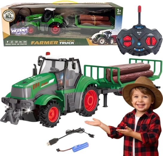 Woopie RC tractor with log trailer in 1:24 scale