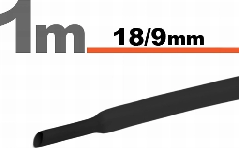 Black cable sleeve 18/9 mm